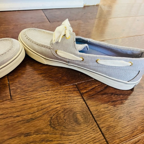 Sperry Baby Blue sequined size 10 Boat Shoes - Picture 8 of 10